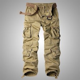 Erkek pamuk askeri kargo pantolon 8 cep sıradan iş savaş pantolonlar erkek askeri ordu kamuflaj kargo pantolon artı boyut 40 42 44 201110