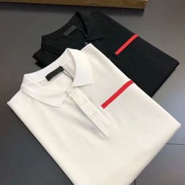 Prad Polos Mens T-Shirts Shirt Ice Cotton Shirt Designer Summer Short Polo Man Tops With Letters Printed Tshirts