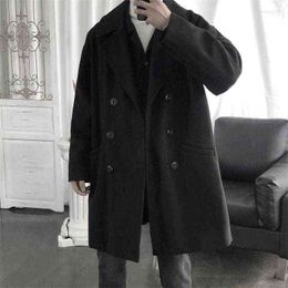Winter Wool Jacket Men's High-quality Coat Casual Slim Collar Long Cotton Trench1 Will22 T220810