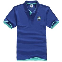 mv agusta UK - Men's Polos Summer Cotton Man Shirts Solid Color Short Sleeve Slim Breathable Famous Men's T MV Agusta Print Male Top ShirtMen's Men'sMe