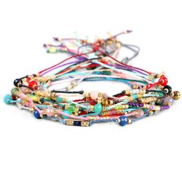 Charm Bracelets Bobo Japanese MIYUKI Glass Seed Faceted Sparkling Crystal Handmade Bracelet Women Men Multicoloured Thin Cord Handcrafted Ank