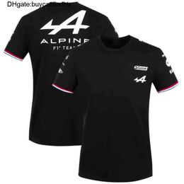Men's T-Shirts Racing Car Fans T-Shirt Short Sleeve Shirt Clothing Blue Black Breathable Jersey 2021 Spain Alpine F1 Team Motorsport Alonso1 BR5A