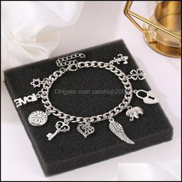 Charm Bracelets Bracelet For Woman Geometry Simple Style Sier Plated Charms Carshop2006 Drop Delivery 2021 Jewellery Carshop2006 Dhluv