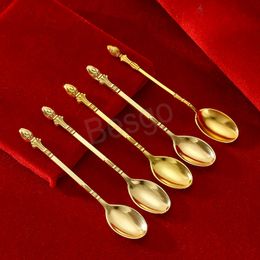 Dessert Spoons Coffee Stirring Spoon Banquet Party Ice Cream Cake Scoops Children Soup Rice Scoop Kitchen Tableware Metal Scoop BH6622 WLY