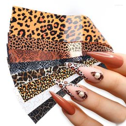 Stickers & Decals 10pc Wild Animal Transfer Foils Paper For Nails Leopard Snake Cobweb Marble Nail Art Tattoo Polish Manicure Tips BE2023 Pr