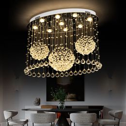 Oval Ceiling Chandelier Pendant Lamps Luxury Crystal Light For Living Room Kitchen Modern LED Creative Design Lamps Interior Lighting