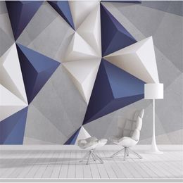 Papel de parede Modern 3D stereo geometric marble background wallpaper mural wall bedroom wall papers home decor