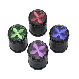 Cross Cover Herb Grinders Smoking Accessories 4 Layers 4 Specifications Aluminium Alloy Height 52mm OD 63MM For Glass Bongs GR407