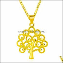 Pendant Necklaces Fashion Creative Gold Plated Clover Necklace Brass Tree Of Life Pendants Drop Delivery 2021 Jewelry Dhseller2010 Dhvfh