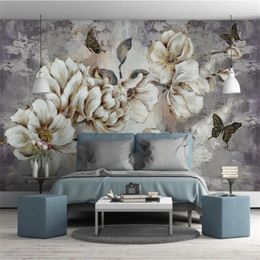 3D Wallpaper Mural Embossed Flowers Wall paper For Living Room Bedroom TV Background WallpaperS 3D Papel De Pared