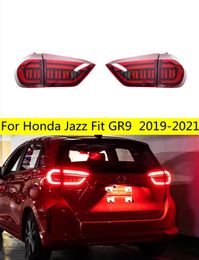 Automobile Taillights Assembly For Honda Jazz Fit LED Brake Light 20 19-21 GR9 Dynamic Signal Light Running Lights