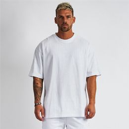 Blank Mesh Fitness Mens Oversized T Shirt Outdoor Hip Hop Streetwear Loose Gym Clothing Half Sleeve T-shirt Bodybuilding Tshirt W220409