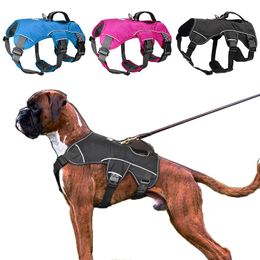 Dog Collars & Leashes Outdoor Vest Harness Padded Breathable PET Adjustable Reflective Sports For Hiking/Walking/CampingDog