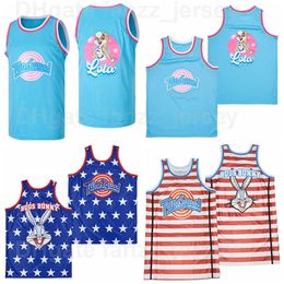 Moive Basketball Rabbit Lola Bugs Bunny Jerseys Space Jam Tune Squad HipHop Team Color Blue Red Pinstripe Breathable Hip Hop For Sport Fans High Quality On Sale