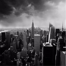 3d wall paper Simple black and white city building New York wall mural wallpaper