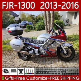 Bodywork Kit For YAMAHA FJR-1300A FJR 1300 A CC 2001-2016 Years Body 112No.99 FJR1300A FJR-1300 2013 2014 2015 2016 FJR1300 13 14 15 16 Moto OEM Fairing Red Silvery