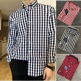 Men's Casual Shirts Homme High Quality Small Horse 100%cotton Thick Camisa Masculina Men Long Sleeve Dress Fashion Hombre ChemisesMen's