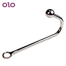 OLO Metal Anal Plug Dilator Butt with Ball Hook Stainless Steel Adult Products sexy Toys for Men Women Gay