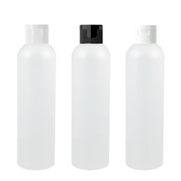 30pcs 250ml Frosted clear Empty bottle with flip top cap cream lotion bottle containers