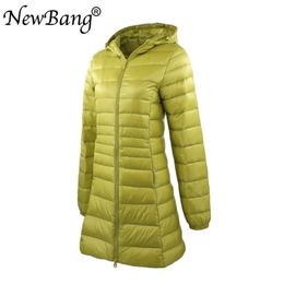 Bang 7XL 8XL Plus Long Down Jacket Women Winter Ultra Light Down Jacket Women With Hooded Down Coat Female Big Size Coats 201128