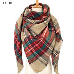 Autumn and winter imitation cashmere enlarged double-sided colorful plaid scarf ladies shawl