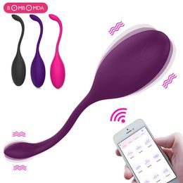 Women 10 Frequency Silicone Vibrator APP Bluetooth Wireless Remote Control Vibrating Egg G-spot Massage sexy Toys Kegel Ball Beauty Items