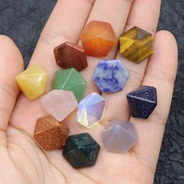 Natural Stone crystal Hexagon Pyramid Pyramidal Face For 7 Chakras Necklace Earrings Jewellery Accessory
