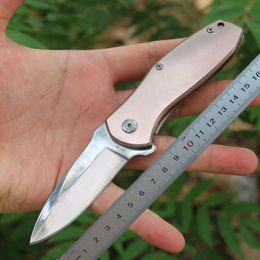 1Pcs Top Quality DA146 Assisted Flipper Folding Knife 3Cr13Mov Mirror Polish Blade Steel Handle EDC Pocket Knives With Retail Box