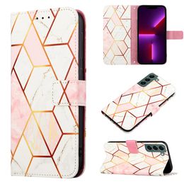 Marble Leather Wallet Cases for Samsung S22 plus A33 A53 A73 A23 A13 A22 A32 A52 A72 S21FE Rock Stone Plating Holder Flip Card Pouch Cover