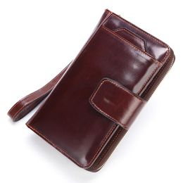 Wallets Men Purse Genuine Leather Wallet Men's Clutch Bag Long Multi-function Mobile Phone Cow Male Card HolderWallets