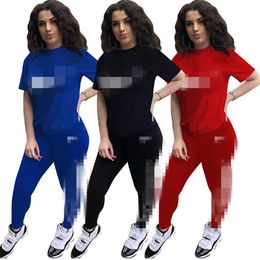 Womens Sportswear Designer Tracksuits Pantsuits Outfits Casual T Shirt Two Piece Set Jogger Sport Suit Fashion Letter Print O-neck K259