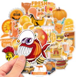 50 PCS Graffiti Car Stickers orange small fresh For Skateboard Baby Scrapbooking Pencil Case Diary Phone Laptop Planner Decoration Book Album Kids Toys DIY Decals