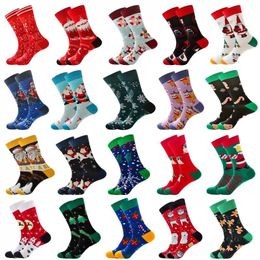 UPS Novelty Happy Funny Men Women Couple Graphic Socks Combed Cotton Christmas Pattern Long Socks Christmas Gift