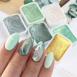 Nail Glitter Gorgeous Nails Painting Blooming Pigment Marble Graffiti Art Design Dipping Powder Chrome Manicure Accessory Prud22