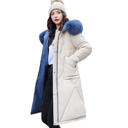 Long parka women down parka Winter Korean large size women's down jacket women parka big fur 8603 201126