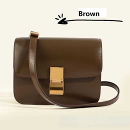 Crossbody Bag Retro Genuine Leather Handbags Tofu Box Bag Shoulder Messenger Bag Crossbody Vintage Bag Ladies Purse 230205