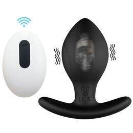 Wireless Remote Control Silicone Anal Butt Plug Vibrator Anus Bead Massage Rechargeable 10 Modes Adult sexy Toys For Women Men