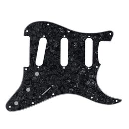 Set of Black Pearl 11 Hole SSS Electric Guitar Pickguard Scratch Plate Tremolo Cavity Cover Back Plate Screws