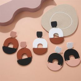 Dangle & Chandelier 2022 Fashion Hit Colour Acrylic Earrings Geometric Irregular Round Rectangle Macaron Jewellery GiftsDangle