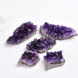 Amethyst Home Decor Geode Natural Purple Crystal Quartz Cluster Energy Healing Mineral Stone Rock 60-80g 80-100g