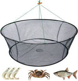 Wholesale Loose folds Automatic Folding Fishing Net Shrimp Cage Nylon Foldable Crab Fish Trap Cast Network Accessories