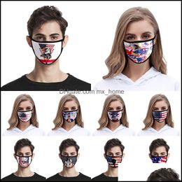 American Flag Mask Independence Day Dustproof Fashion Printing Ice Silk Fabric Washable Xd23428 Drop Delivery 2021 Designer Masks Housekee