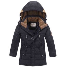 2021 Children Down Jacket Winter Teenager Boys White Duck Down Jacket Bind Warm Long Jackets Toddler Kids Outerwear J220718