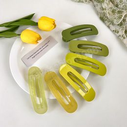 Spring summer green barrettes women makeup ins side clips sweet hair accessories Japanese Korean headdresses