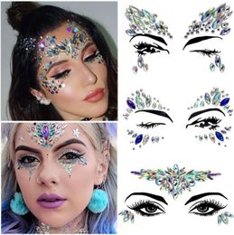 Rhinestone festival Nail Art Decorations Face jewels sticker Fake Tattoo Stickers Body Glitter Tattoos Gems Flash for Music Festival Party Makeup