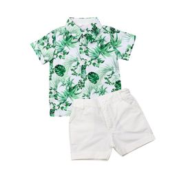 Clothing Sets Toddler Kids Baby Boy Gentleman Clothes Green Leaves Shirt Tops White Shorts Pants Formal Casual Outfit SetClothing