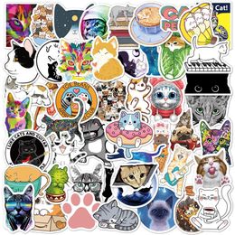 Waterproof 10/30/50pcs Cute Cat Stickers Kawaii Cartoon Animal Decals Laptop Phone Scrapbook Diary Water Bottle Graffiti Aesthetic Sticker Car sticker