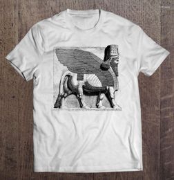Herren-T-Shirts Assyrisch geflügelter Bullen Lamassu Irak Souvenir Geschenk Männer T-Shirt Herren Oversizet Hemd Shirtmen's Herren's Trix22