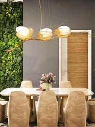Pendant Lamps Modern Bird Nest Lights Restaurant Living Room Dining Led Bar Bedroom Home Deco Hanging FixturesPendant