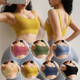 New Breathable Sports Bras yoga bra Women 6 Colours women bra Out Gym Running Yoga Sports Tops T200601